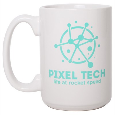 15oz White Ceramic Mug